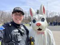 Officer Hunsicker with Easter Bunny