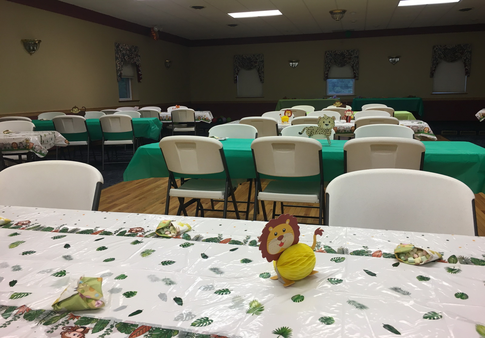 Hall-interior set up for baby shower