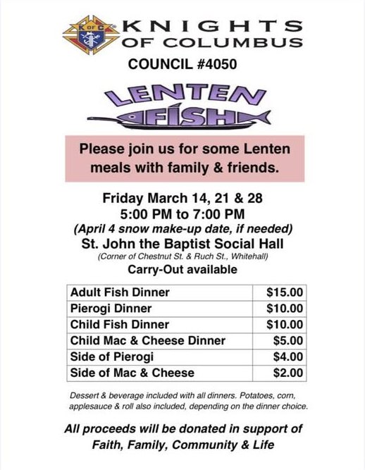 Fish dinner flyer